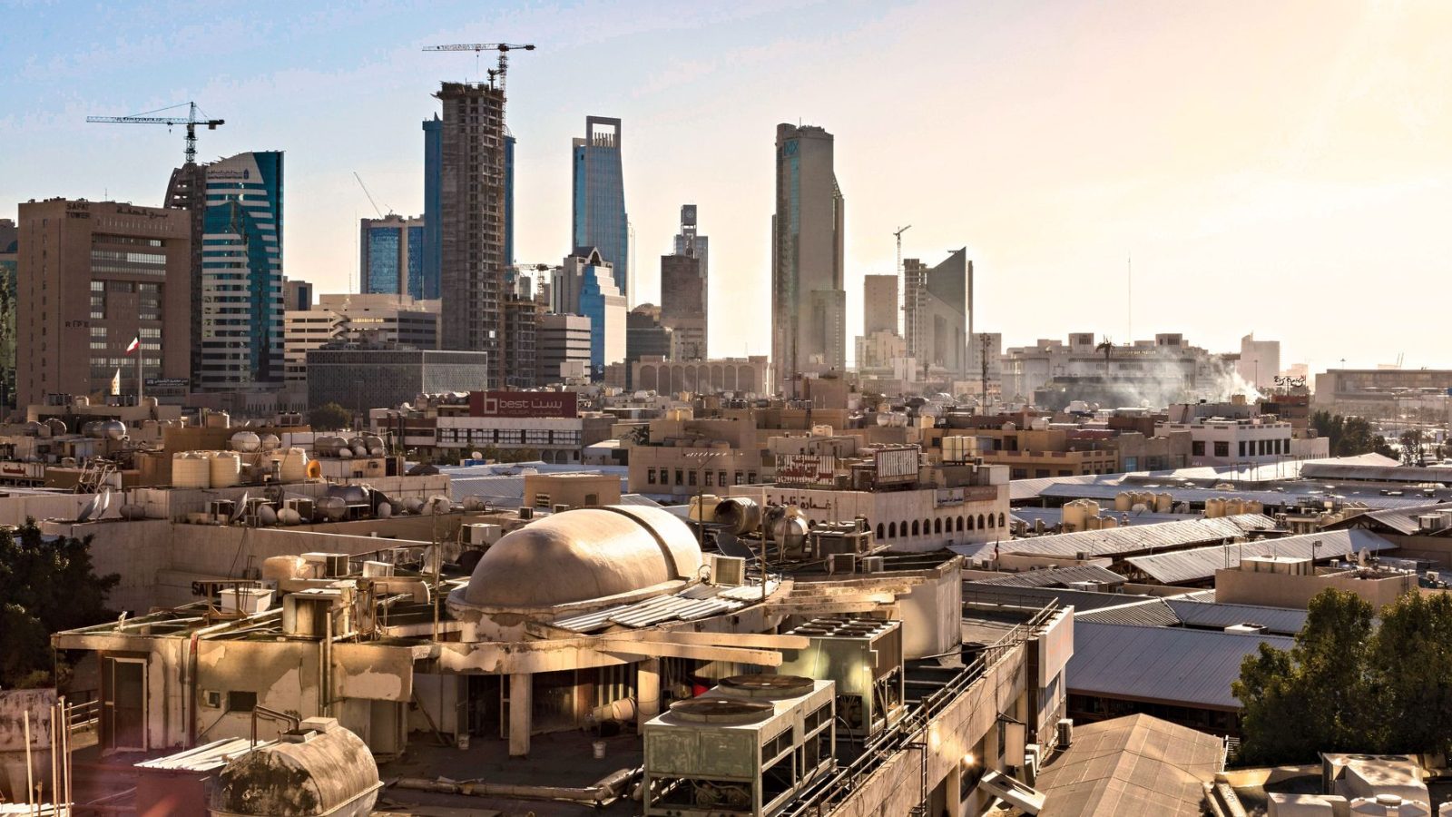 The Riyadh skyline at dusk